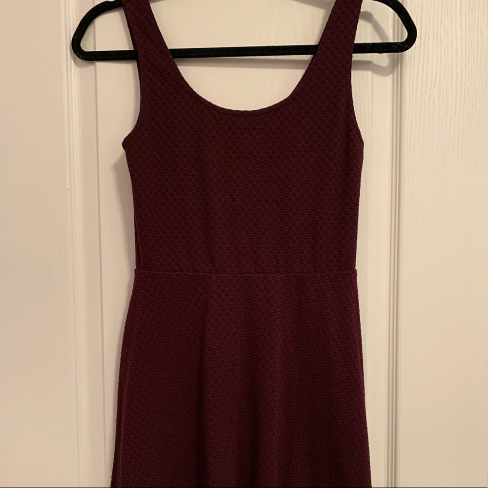 Maroon Midi Textured Dress